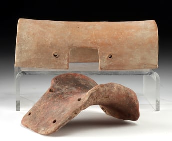 2 Pre-Columbian Mesoamerican Curved Pottery Forms