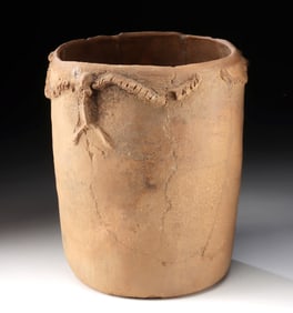 Pre-Columbian Rio Magdalena Pottery Cylinder Urn