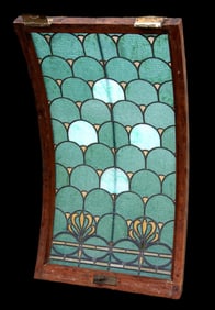 Art Nouveau Tiffany Style Curved Stained Glass Panel