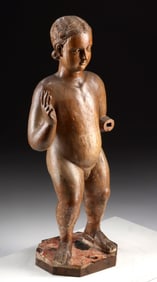 17th C. European Baroque Wood Sculpture of Christ Child