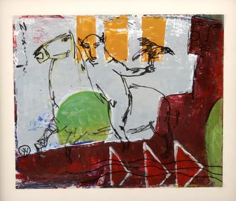 Yang Yang Mixed Media Painting - Devil on Horseback