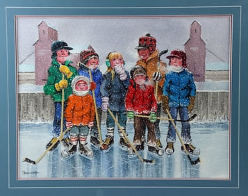 Bill Roy Brownridge Painting - Youthful Hockey Players