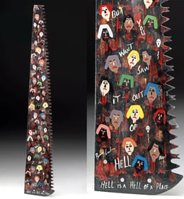 Benny Carter Painted Saw - "Hell is a Hell of a Place"