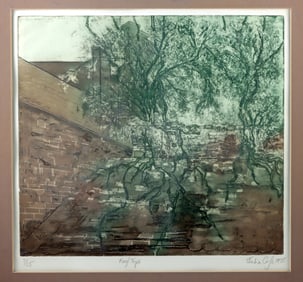 Julia Corfe Etching - "Roof Tops" (1975)