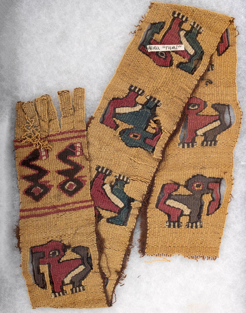 Pre-Columbian Chancay Wool Textile Sash w/ Zoomorphs (1 of 3)