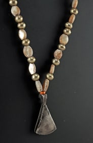 Nazca Necklace w/ Gold & Pearl Beads & Silver Tweezer