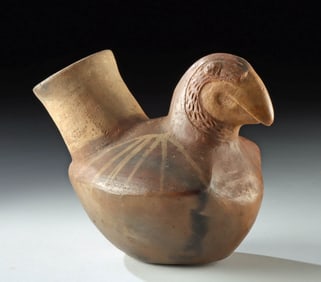 Moche Pottery Effigy Vessel of a Parrot