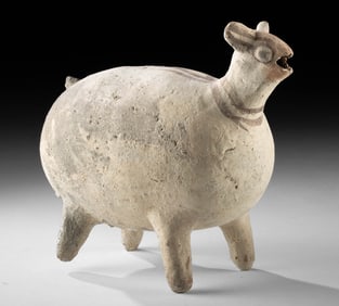 Ancient Chancay Pottery Llama Effigy Ritual Vessel