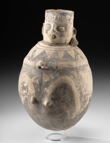 Chancay Pottery Figural Jar with Painted Decoration