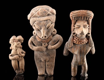 Three Michoacan Pottery Nude Female Figures