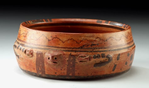 Maya Ulua Valley Polychrome Frog Effigy Bowl