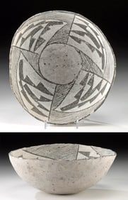 Anasazi Chaco Tradition Gallup Black on White Bowl