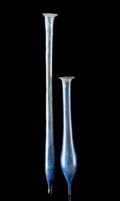 Pair of Roman Glass Unguentaria - Blue & Iridescent