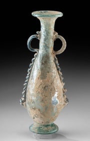 5th C. Roman / Byzantine Glass Amphora w/ Pontil Scar