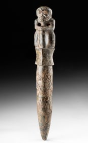 Hongshan Jade Scepter - Skull Figure w/ Pig Dragons