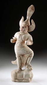 Chinese Tang Lokapala Guardian Tomb Figure