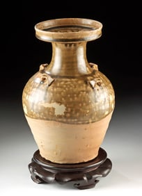 2nd Century Chinese Six Dynasties Glazed Stoneware Vase