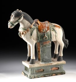 Lovely Ming Dynasty Sancai-Glazed Pottery Mingqi Horse
