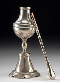 Argentine 19th C. Silver Mate Gourd & Brass Bombilla