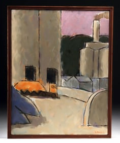 Lockwood Dennis Painting - "Cement Plant" (1990)