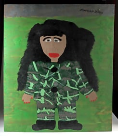 Jake T. McCord Painting - Woman in Camouflage (2000)