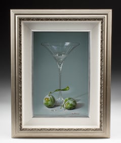 Javier Mulio Painting - Still Life w/ Martini & Figs