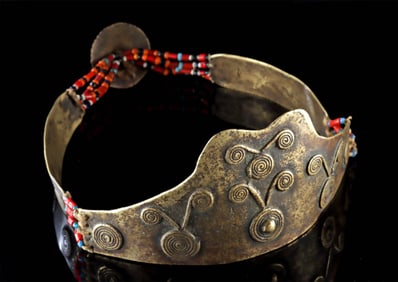 Naga Brass & Beaded Ceremonial Crown Diadem