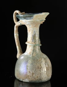 Roman Glass Pitcher - Iridescent with Handle