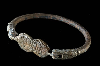 Byzantine Brass Bracelet - Avian Medallion Design