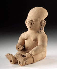 Tumaco-La Tolita Pottery Ritual Seated Female Figurine