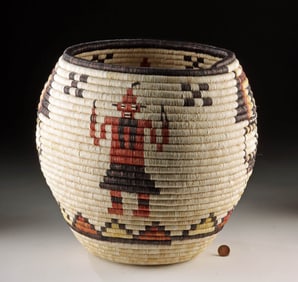 Hopi Coiled Kachina Figure Basket by Waldine Lomahoema
