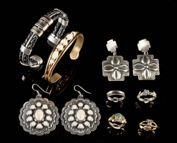 Sterling Silver, Gold Plated & Brass Jewelry Assortment