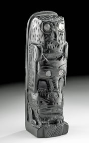 Early First Nations Haida Argillite Totem Pole