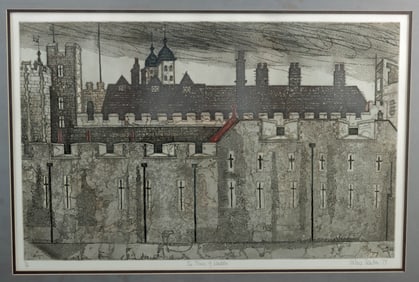 Valerie Thornton Etching - "Tower of London" (1979)