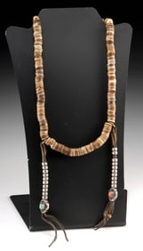Rare Tibetan Human Bone Mala Rosary + Silver Beads