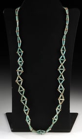 Wearable Ancient Egyptian Faience Bead Necklace