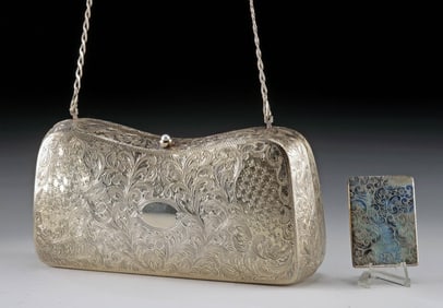 Monica Rich Kosann Silver Minaudiere Purse + Case