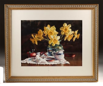 Exhibited Sonya Terpening Watercolor, Reap What You Sew
