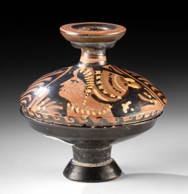 Fine Magna Graecia Apulian Red-Figure Ladies Pyxis