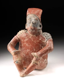 Jalisco Seated Pottery Figure - Scarified Shoulders