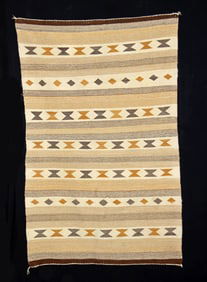 Navajo Crystal Rug, Handwoven Wool Earth-Tones