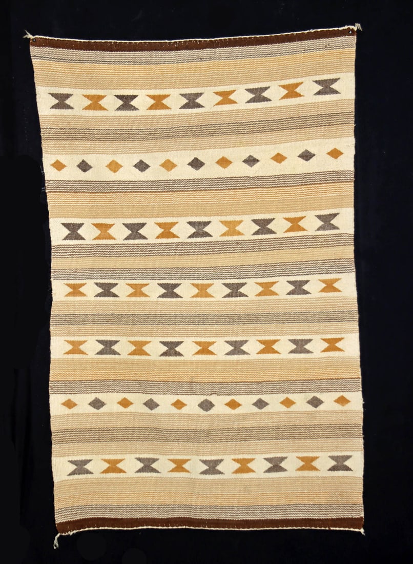 Navajo Crystal Rug, Handwoven Wool Earth-Tones (1 of 2)