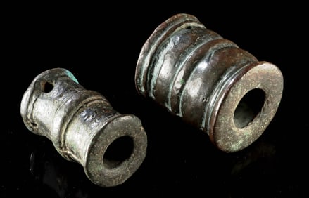 Two 18th C. Spanish Colonial Bronze Signal Hand Cannons