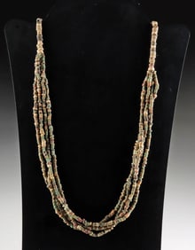 Egyptian Faience Bead Multi-Strand Necklace