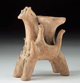 Ancient Amlash Vessel - Abstract Horse with Avians