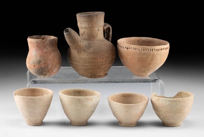Seven Ancient Holyland Pottery Vessels