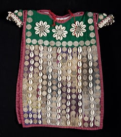 Turkmen Child's Cotton Tunic w/ Cowrie Shells