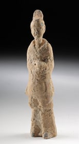 Chinese Northern Wei Pottery Attendant Figure