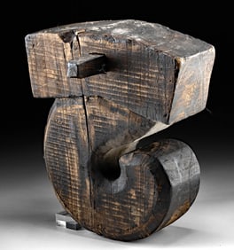 19th C. Japanese Wood Ceiling Hook "Jizaigake"