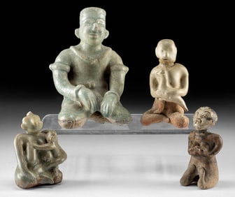 15th C. Thai Sawankhalok Glazed Pottery Figures (4)
